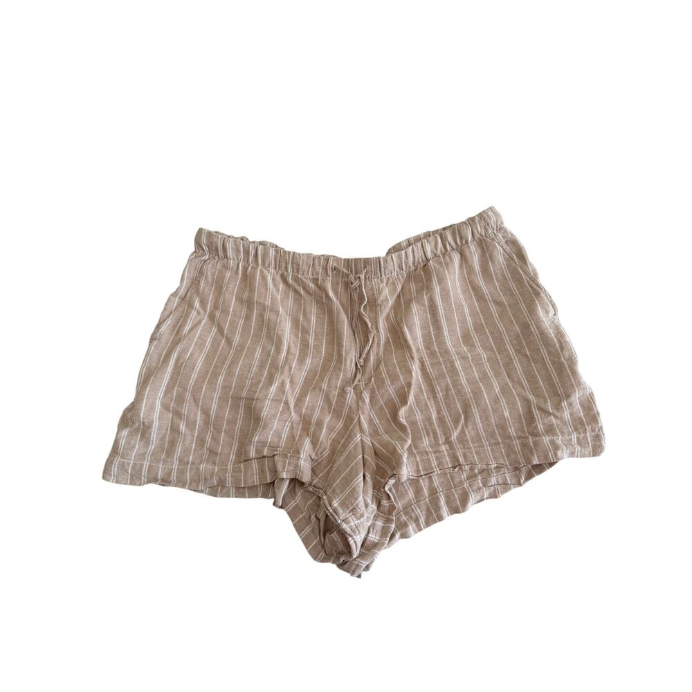 GAP XL Khaki Stripe Linen Easy Shorts with Drawstring - Picture 2 of 12